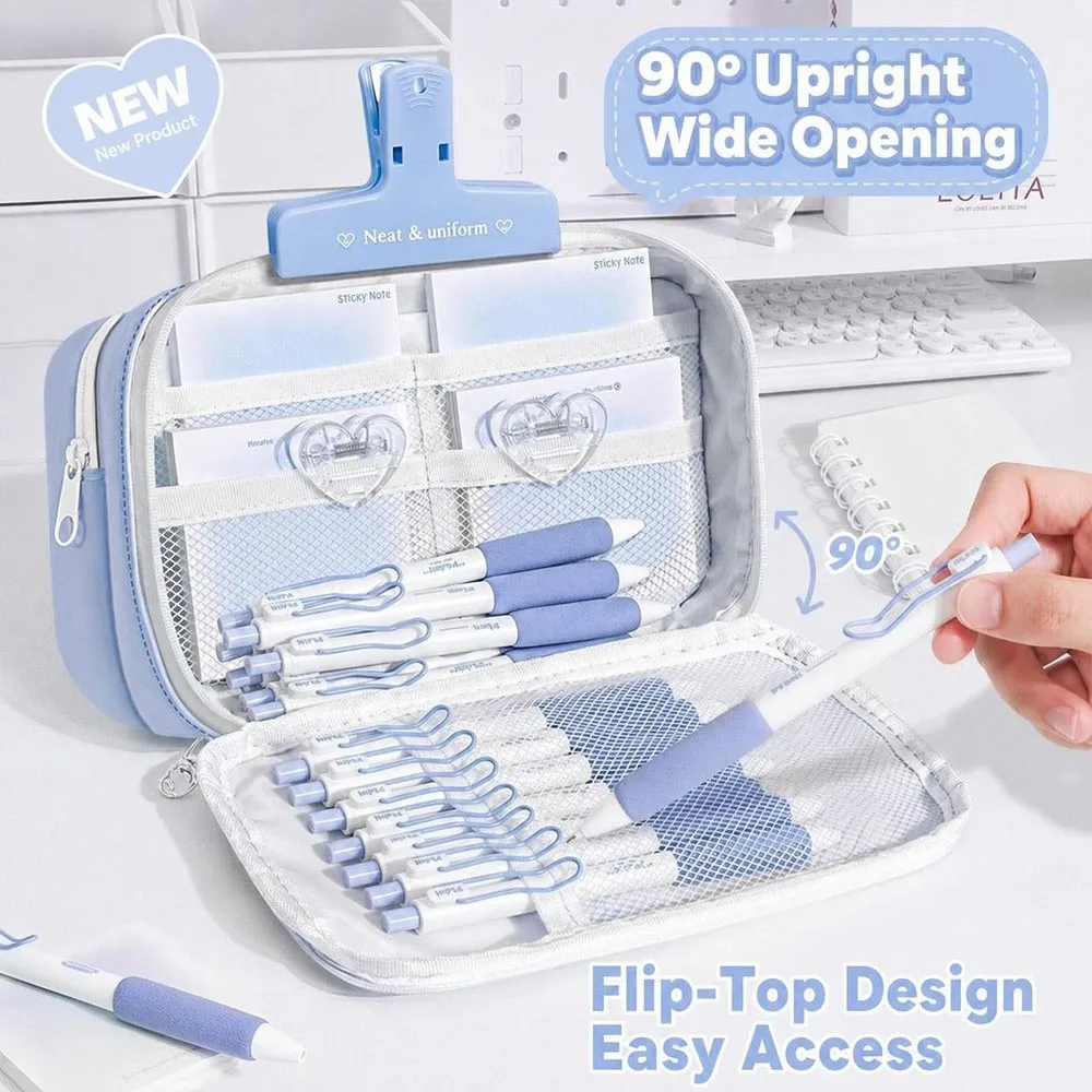 New Oxford Pencil Case Flip-Top Large Capacity Pencil Pouch With Compartment Multi-Layer Pen Organizer for Students