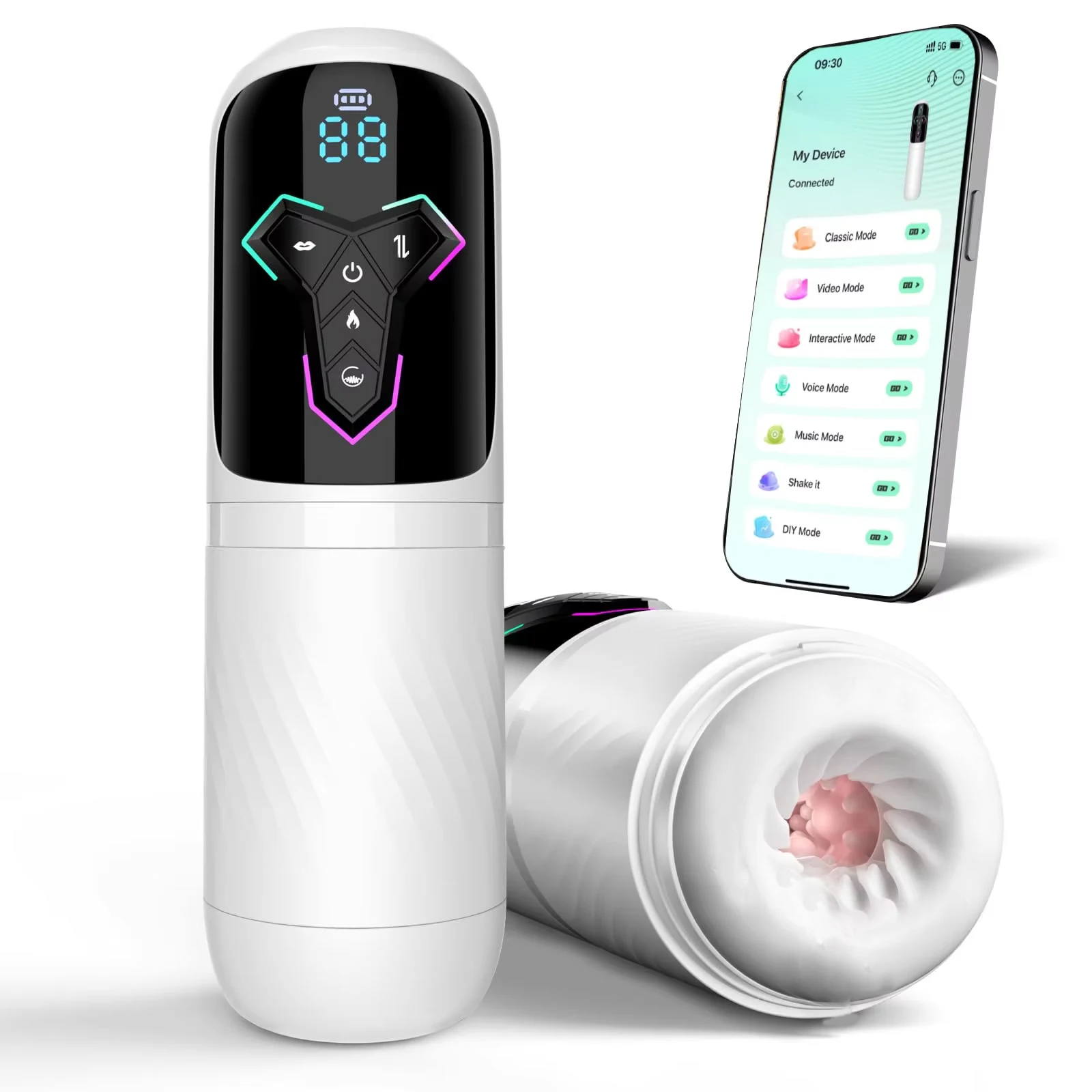 6 IN 1 APP Control Automatic Telescopic Sucking Licking Male Masturbator Cup Female Vagina Masturbation Adult Sex Toys for Men