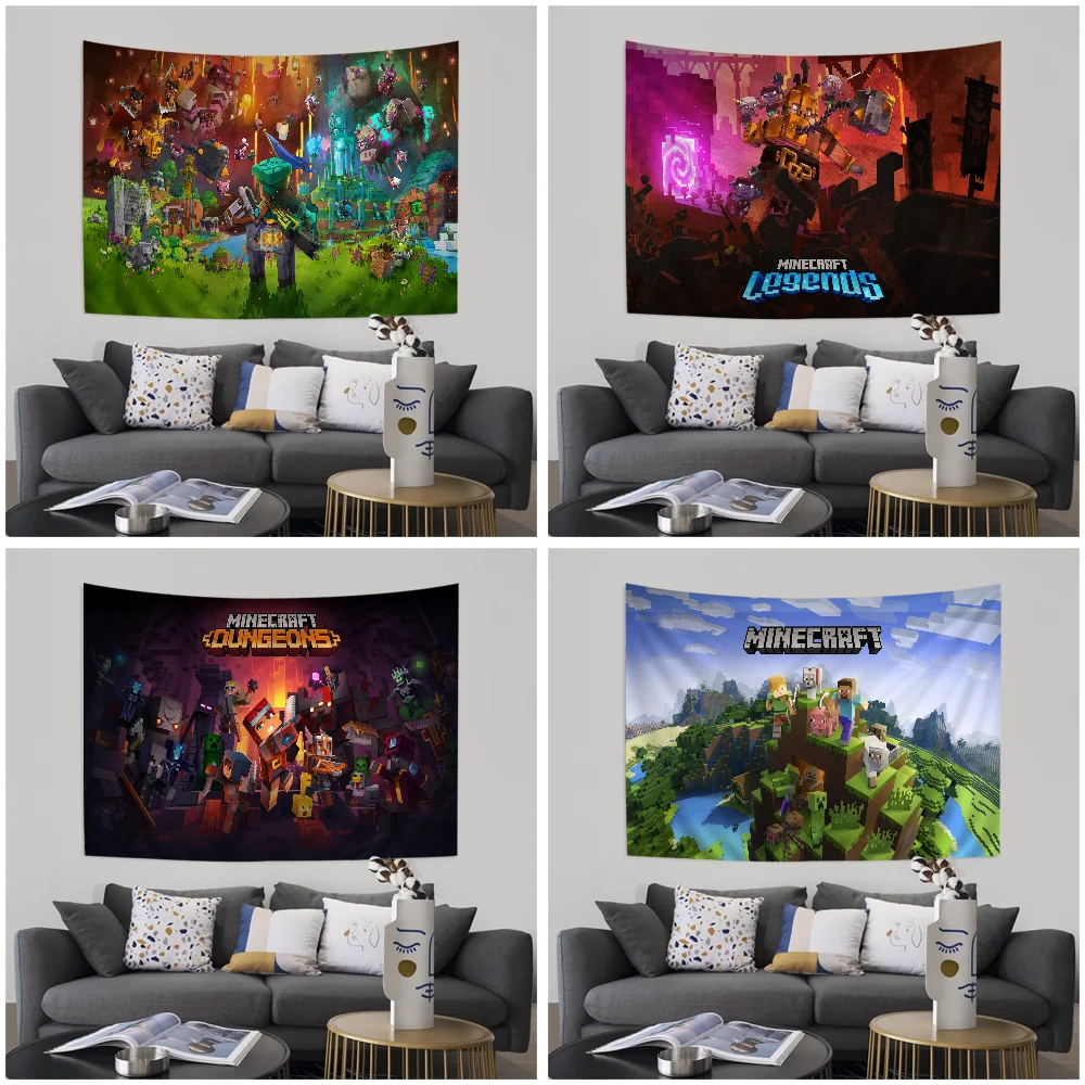 Game Mine-C_crafts Hanging Bohemian Tapestry Japanese Wall Tapestry Anime Kawaii Room Decor