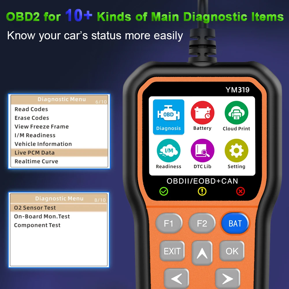 Car Diagnostic Tool Orange YM319 Multi Functions Car Code Reader High-quality Car Scanner