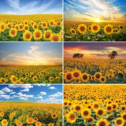 Laeacco sunflowerの背景写真家のための背景自然景観風景写真写真の背景