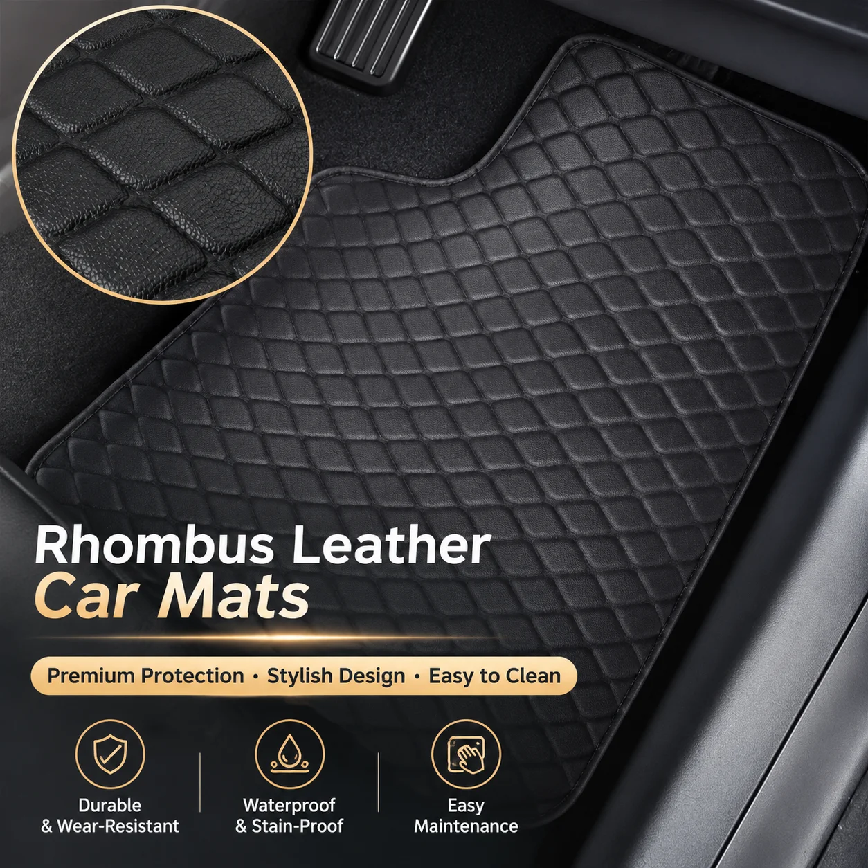 ชุดพรมปูพื้นรถยนต์หนัง PU 5 ชิ - Car Floor Mats Universal Waterproof Leather บทวิจารณ์และราคา