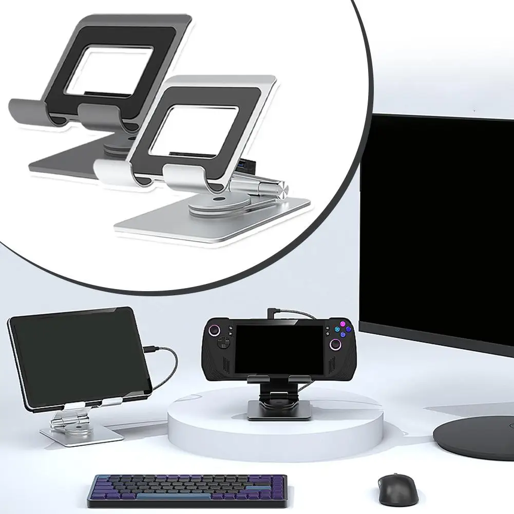 Para ROG Ally X/steam/switch/legion Go refrigeración de Metal 3 en 1 grados 4K Base de acoplamiento ventilador doble rotación 360 soporte estación 100W U3D7