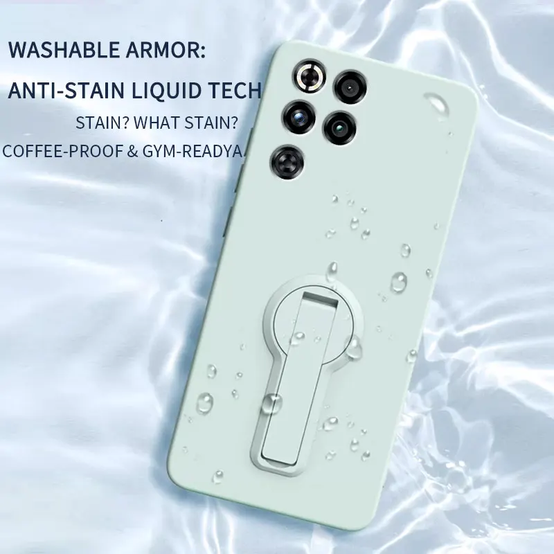 Hülle für ZTE nubia RedMagic 11 Pro 10Air Flüssiges Silikon Standhalter Weiche Handyhülle für 10 Upgrade Stoßfeste Rückseite Schutzhülle