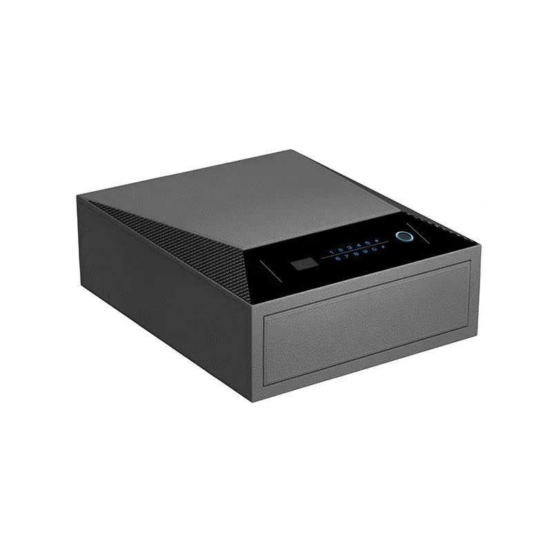 Safe small household jewelry drawer safe storage box Leather fingerprint password smart anti-theft safe