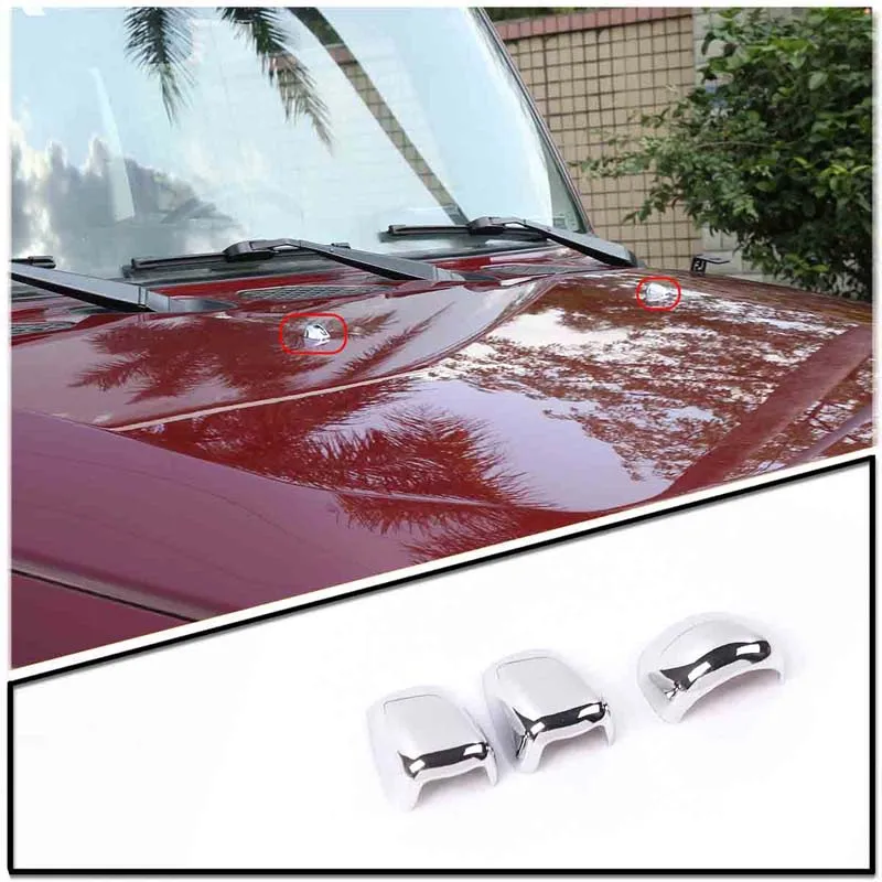 For 2007-2021 Toyota FJ Cool Roadze ABS silver car styling windshield washer wiper nozzle cover car decoration accessories