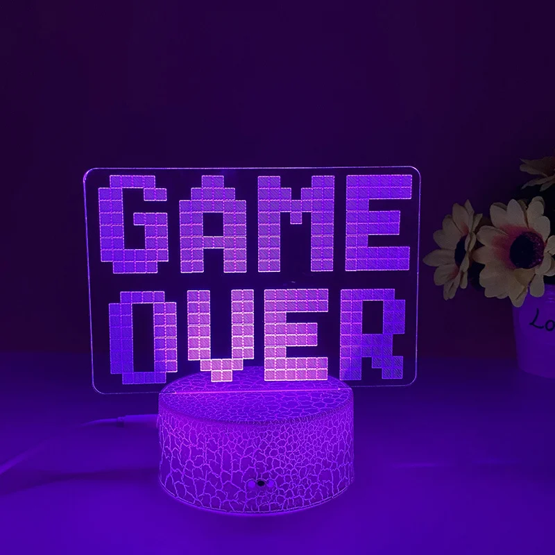 ثلاثية الأبعاد LED الألعاب الإعداد RGB مصباح غرفة الألعاب مصباح الديكور USB بالطاقة ليلة ضوء الجدول مصباح Fo7r نوم ديكور عيد الميلاد أضواء