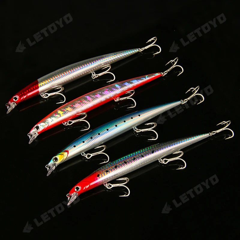 LETOYO 175mm26g pływająca Minnow Jerkbait Surface Walker twarda przynęta do trollingu zimowe przynęta wędkarska na szczupaka bass sprzęt wędkarski