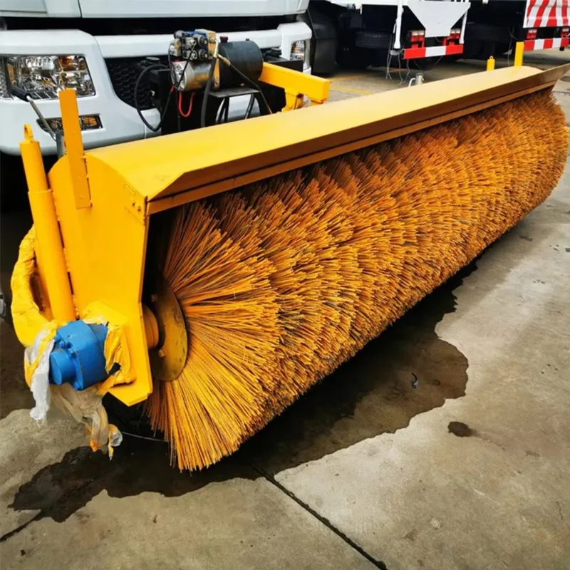 Pickup Truck Angle Adjustable Snow Removal Roller Brush For Skid Steer Loader Rural Road Snow Cleaner