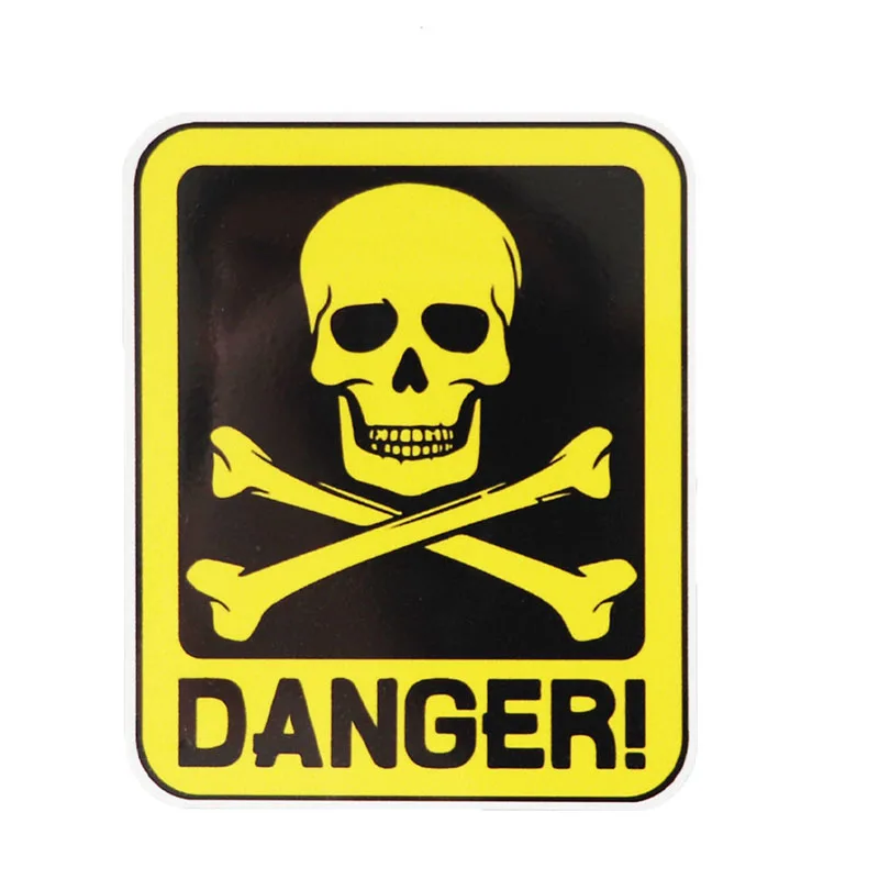 Y269# Car Sticker Danger Sign With Skull Symbol Waterproof Vinyl Decal Car Accessories Pegatinas Para Coche DIY Car Styling