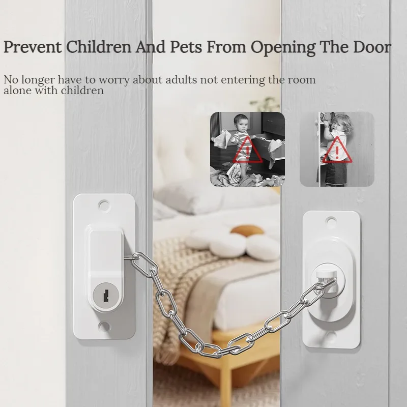 1Pcs Multifunctional Children\'s Door and Window Safety Adjustable Chain Lock Sliding Window Limiter Without Drilling