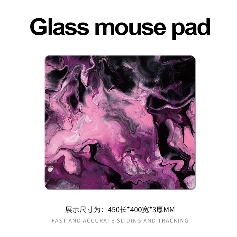 Artistic Line Art Glass Mouse Pad XXL Hard Tempered Surface for FPS Gaming & eSports, Photovoltaic Ultra-Smooth Gaming Desk Mat
