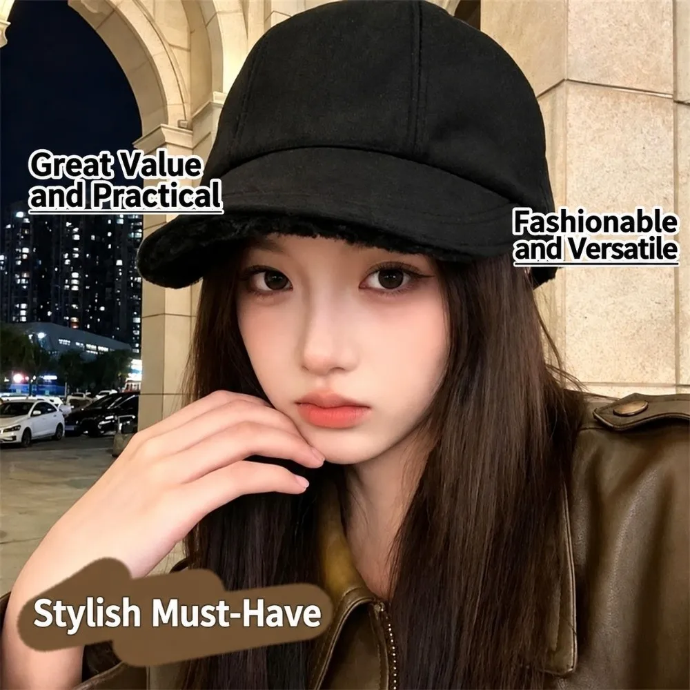Fashion Solid Color Bucket Hat Thickened Adjustable Adjustable Peaked Cap Large-Brim Windproof Versatile Visor Hat Outdoor Use