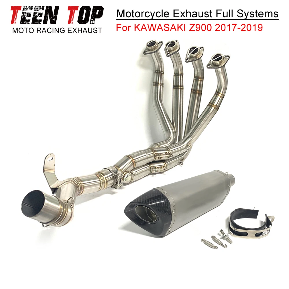 

For KAWASAKI Z900 Exhaust Systems Front Link Pipe 51mm Stainless Steel Motorcycle Escape Z900 2017+ Exhaust Muffler DB Killer