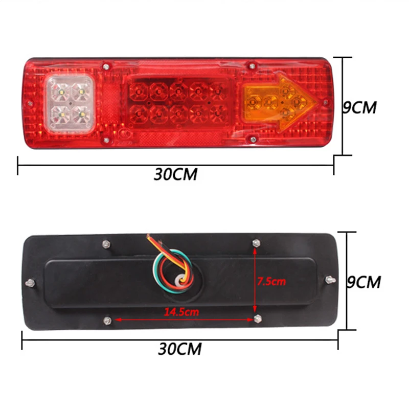 2X 19 LED 12-72 فولت قافلة الإضاءة مقطورة دراجة ثلاثية العجلات SUV شاحنة ضوء قافلة خلفي للشاحنة ضوء بدوره إشارة عكس الفرامل لمبة خلفية