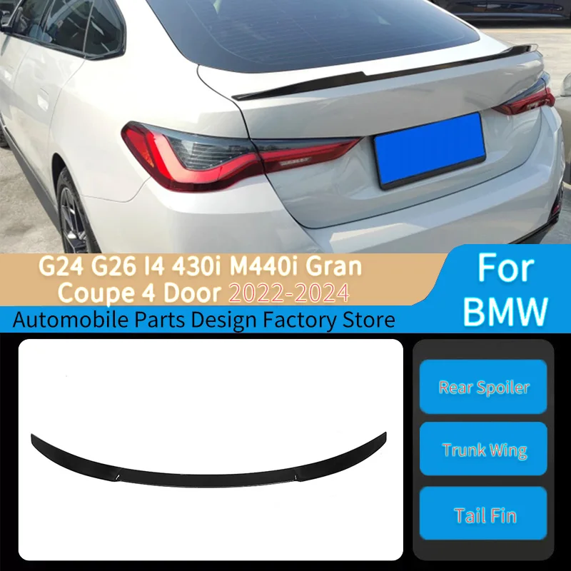 

For BMW G24 G26 I4 430i M440i Gran Coupe 4 Door 2022 2023 2024 Car Rear Trunk Spoiler Wing Decoration Tail Fin Auto Parts