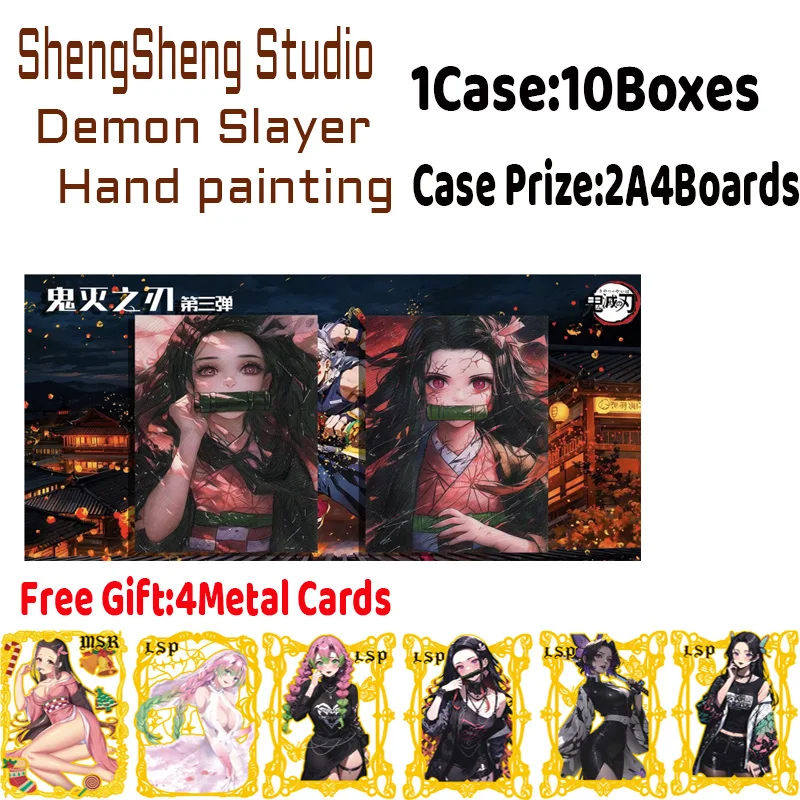 ShengSheng Studio Demon Slayer Hand Painting Collection Card Multiple Character Cards Badges Hobbies and Toy Gift