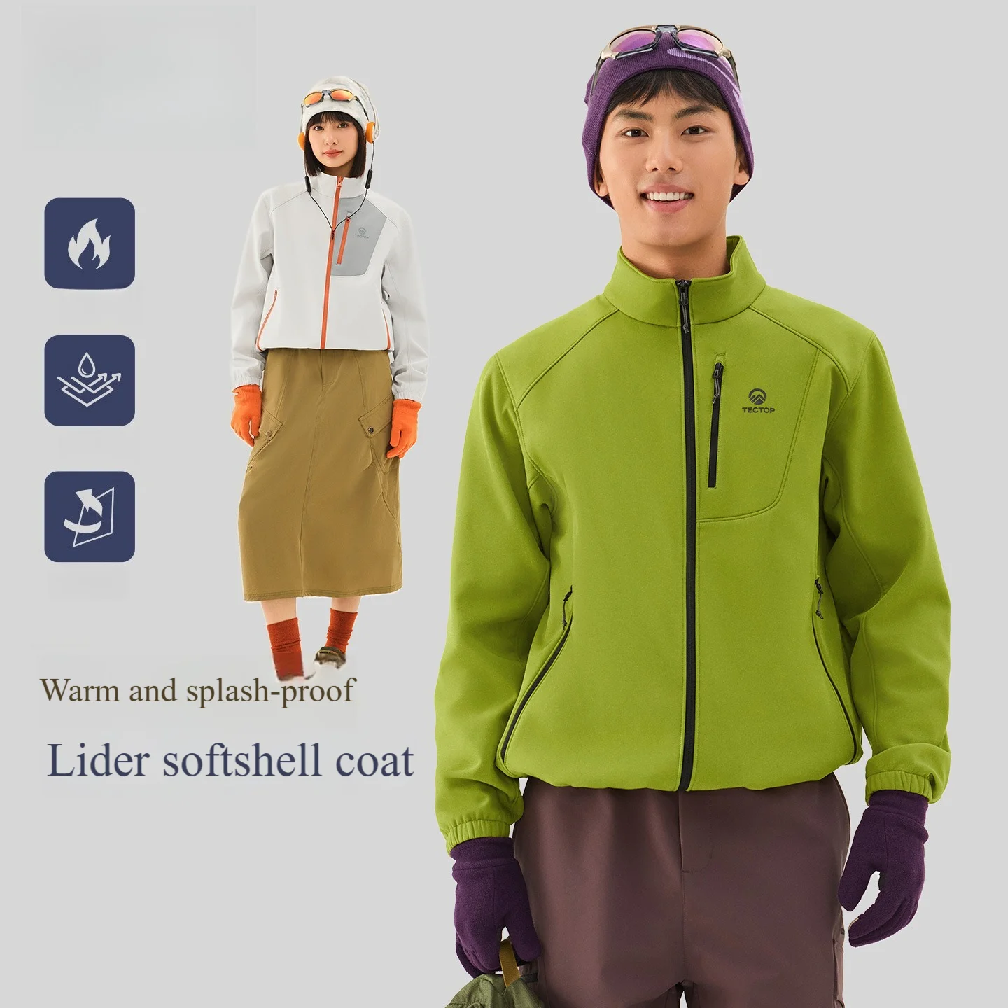 

Осенне-зимняя уличная куртка из софтшелла с флисовой подкладкой: ветрозащитная, водонепроницаемая, идеально подходит для пеших прогулок и альпинизма