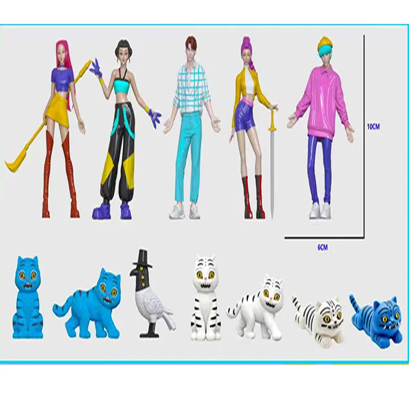 24-teiliges Kpop Devil Hunter Actionfiguren-Set Derpy Tiger Rumi Mira Zoey Sussy Dolls Sammlerstück Fan-Geschenke