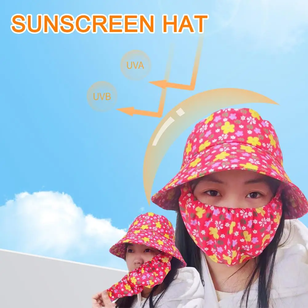 

Sun Protection Mask And Hat Removable Tea Picking Cap Face Covering Sun UV Outdoor Hat Tea Picking Dustproof E4N4