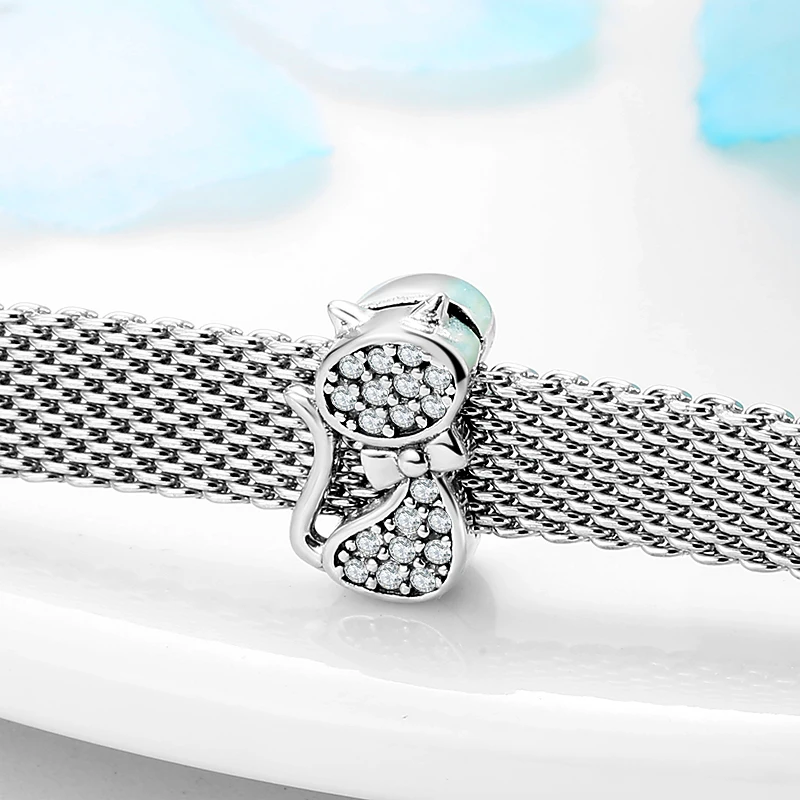 Real Endless Love 925 Sterling Silver Clips Beads clear CZ fit Reflexions charm Bracelet jewelry making for Women