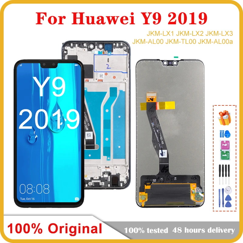 

Для Huawei Y9 2019, ЖК-экран мобильного телефона в сборе, замена сенсорной ЖК-панели