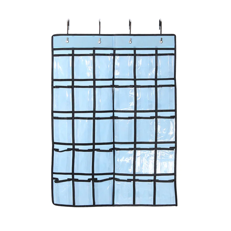 A21I-Pocket Chart For Calculator Holder, 30 Pocket Charts For Classroom 33.5 X 24.5 Inch Hanging Cell Phone Organizer