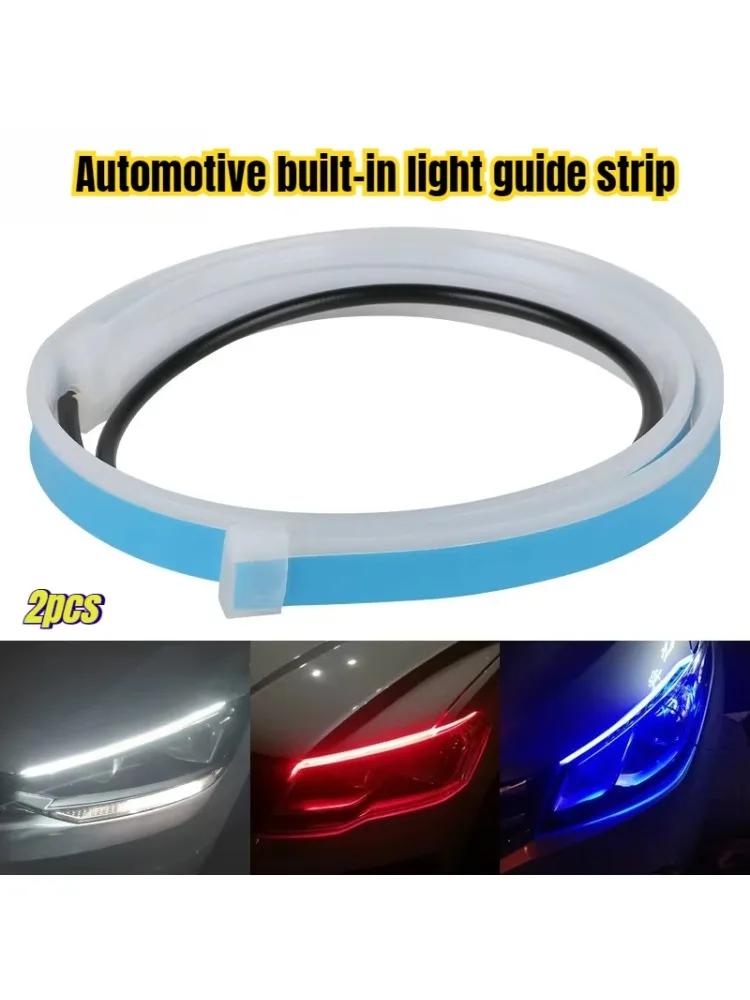 2Pcs 12V Led Guide Streifen Scheinwerfer für Auto Tagfahrlicht Blinker Birne DRL Sequentielle Switchback 30cm/45cm/60cm