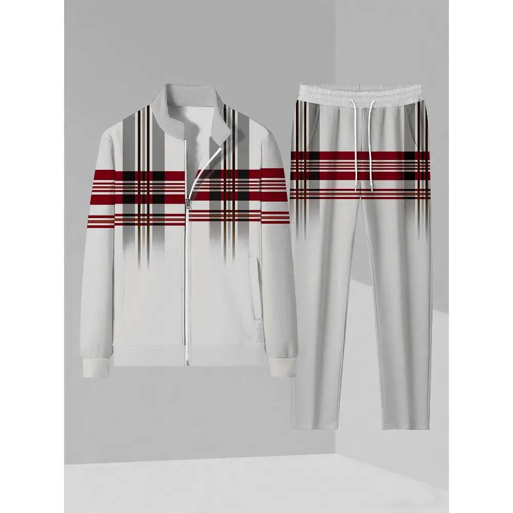 

Комплект из 2 предметов, модный мужской спортивный топ с длинными рукавами и длинные брюки в европейском и американском стиле.