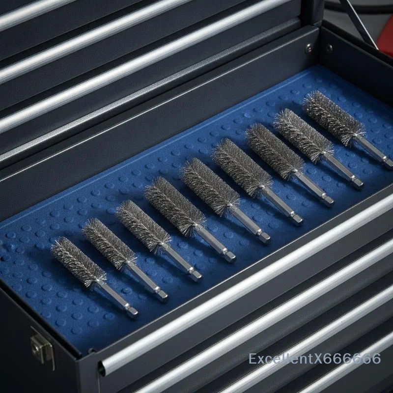 6/8/10/12/14Pcs 8-19mm Stainless Steel Pipe Cleaning Brush 1/4 Hexagonal Wire Brush For Electric Drill Cleaning Tool