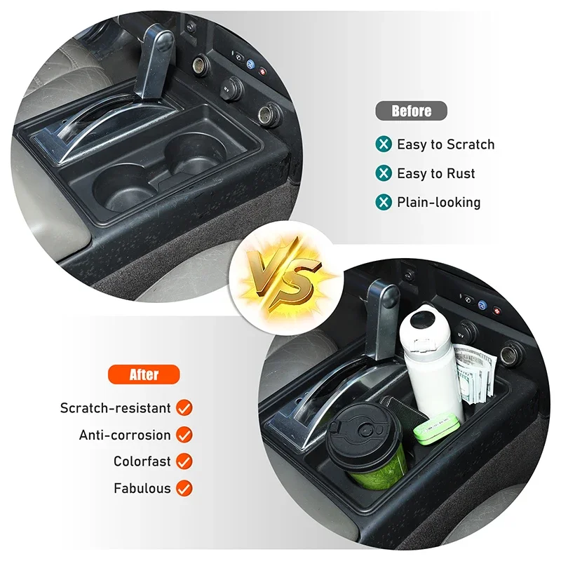 

1Pcs ABS black For Hummer H2 2003-2007 car central control water cup holder storage box car interior accessories