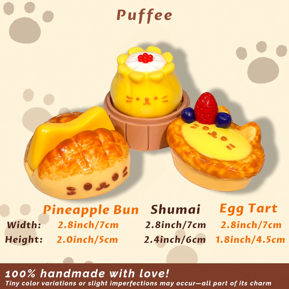 Kitten Cafe Food-grade Silicone Squishy Toy, Handmade Taba Squishy, Soft Fidget Slow Rebound, Office Christmas Birthday Gift