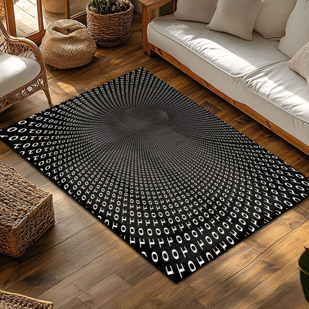 Tuniu Round Geometric Pattern Rug for Living Room Bedroom Kitchen NonSlip Floor Mat Home Decor