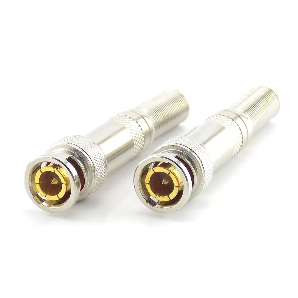 5PCS/lot Solderless Copper Pin Adapter BNC Connector Monitoring Connector Analog Camera Video Cable