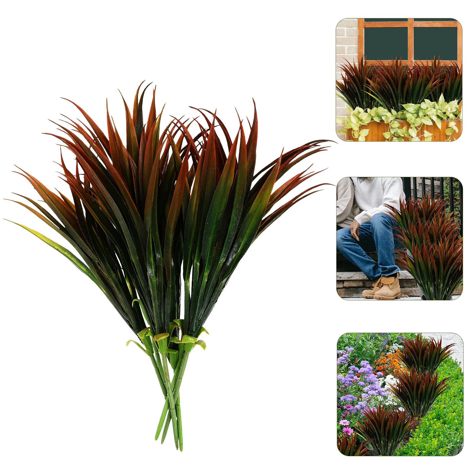 

6pcs Artificial Plastic Plants Fake Greenery Decor For Garden Outdoor Home Vase Farmhouse Simulation Shrubs Faux Plant Ornament