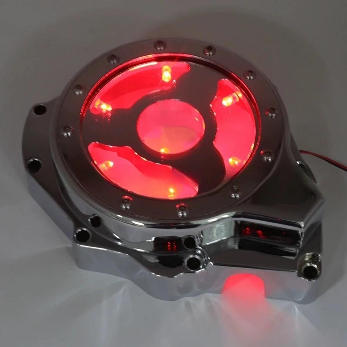 Voor Suzuki Hayabusa Gsxr1300 1998-2012 Zwart Linkerkant Verchroomde Carter Motor Stator Cover Glas See Through