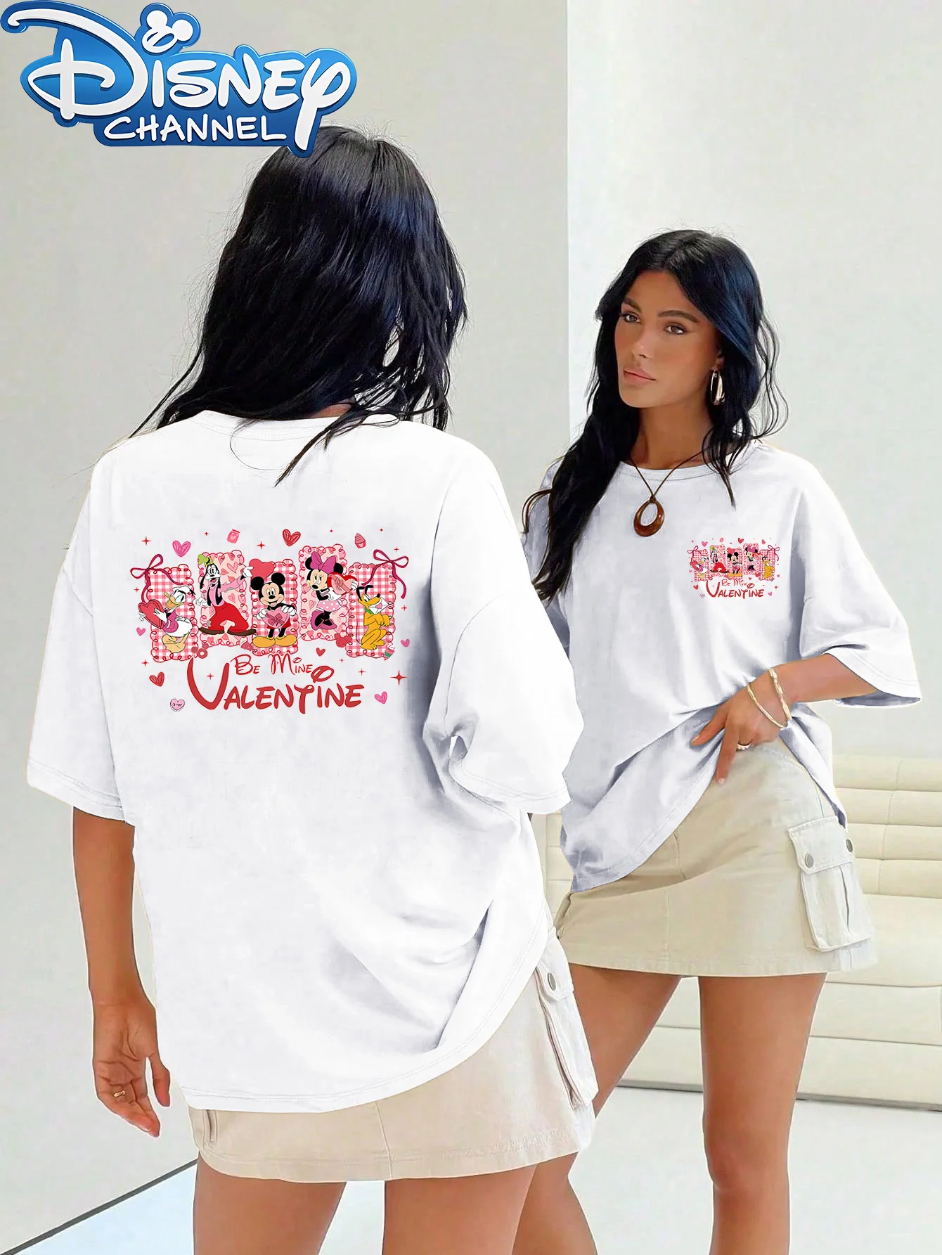 

Футболка унисекс Disney Lover Minnie Mouse, новая модель, стильная одежда больших размеров, одежда на все времена года, дышащая одежда для пар в стиле Харадзюку