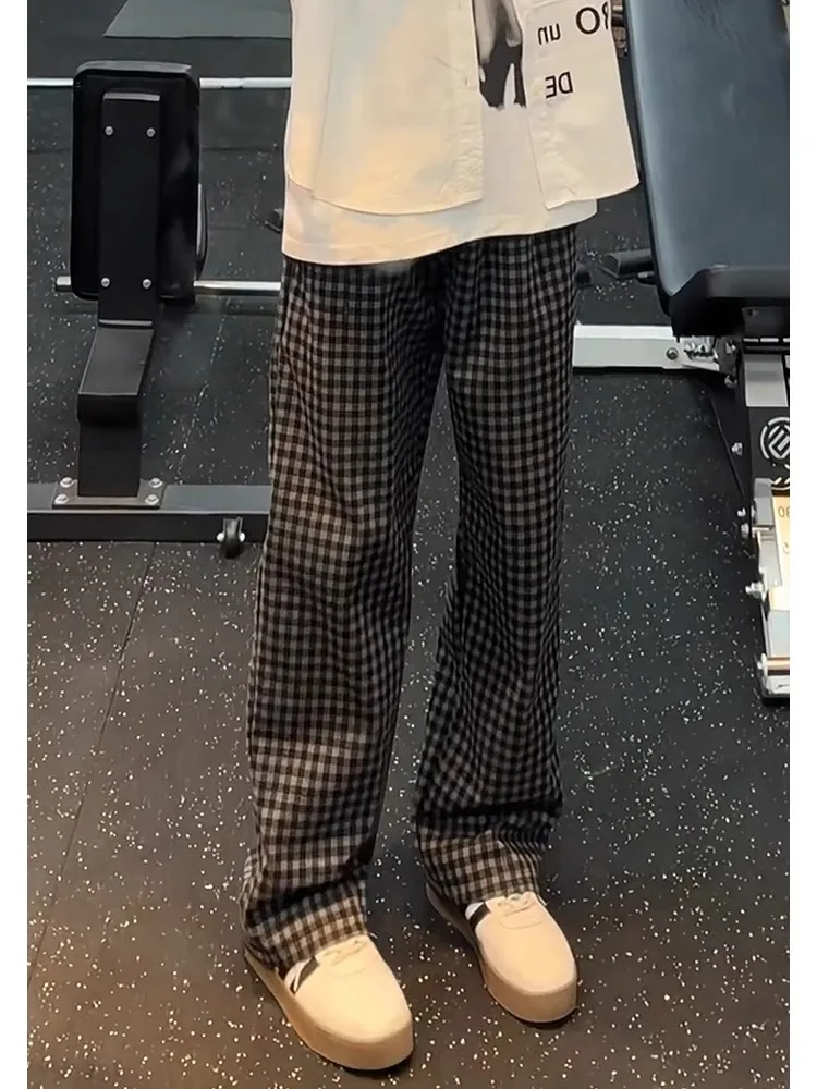 

Мужские повседневные брюки Bla Plaid свободного кроя, прямые, винтажные, в американском стиле, длинные, для ленивого образа, с молодежной энергией