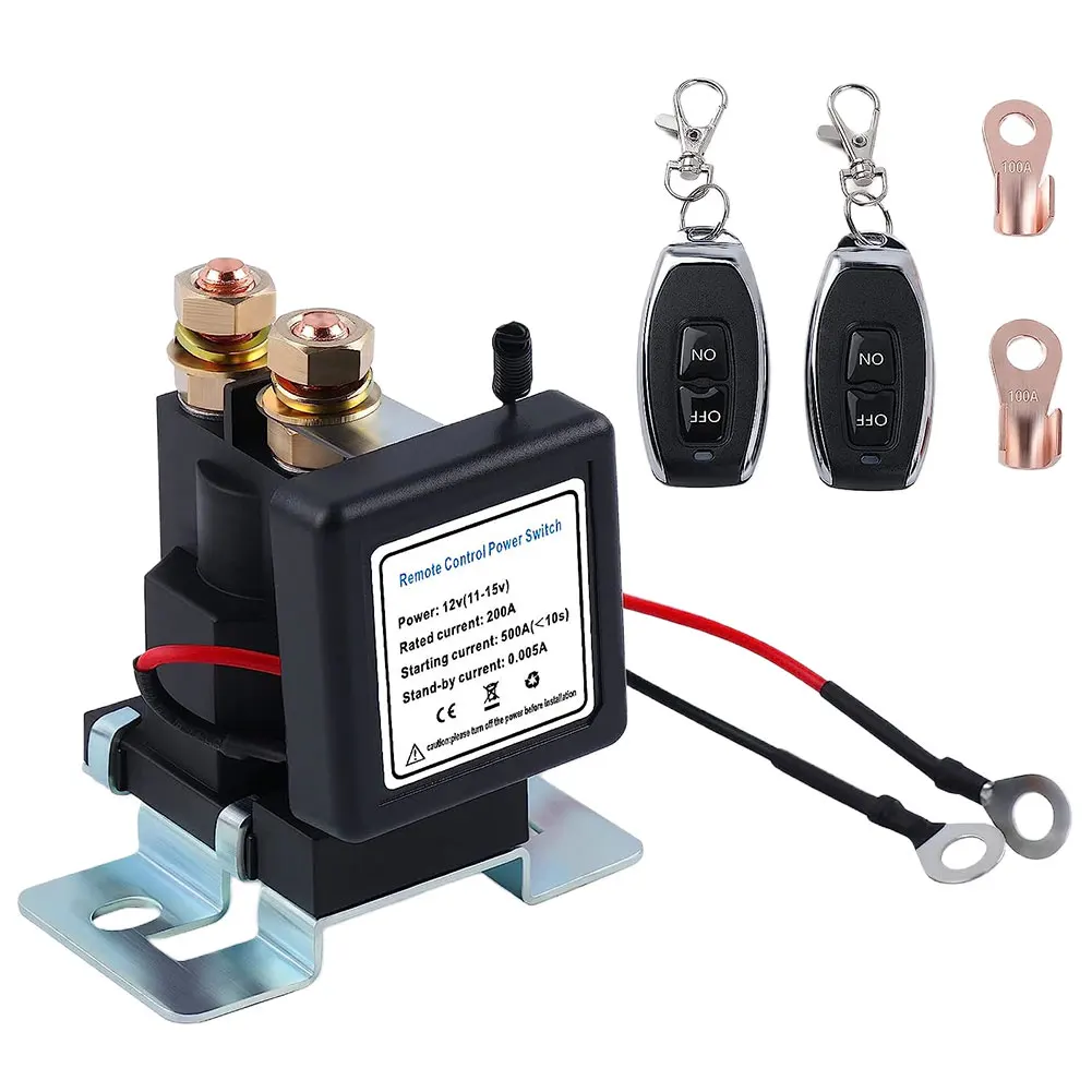 Battery Switch Relay 12V 500A/200A Remote Control Power Switch Quick Disconnect Cut Off Isolator Switch Anti-Theft Remote Switch