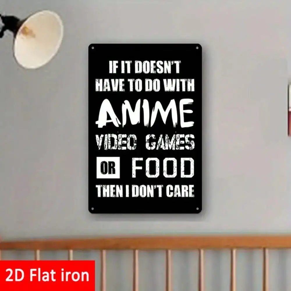 1PC Tin Sign - Anime/Video Games/Food Fan Fun Bold Design, Wall Decor, 8x12in/20x30cm