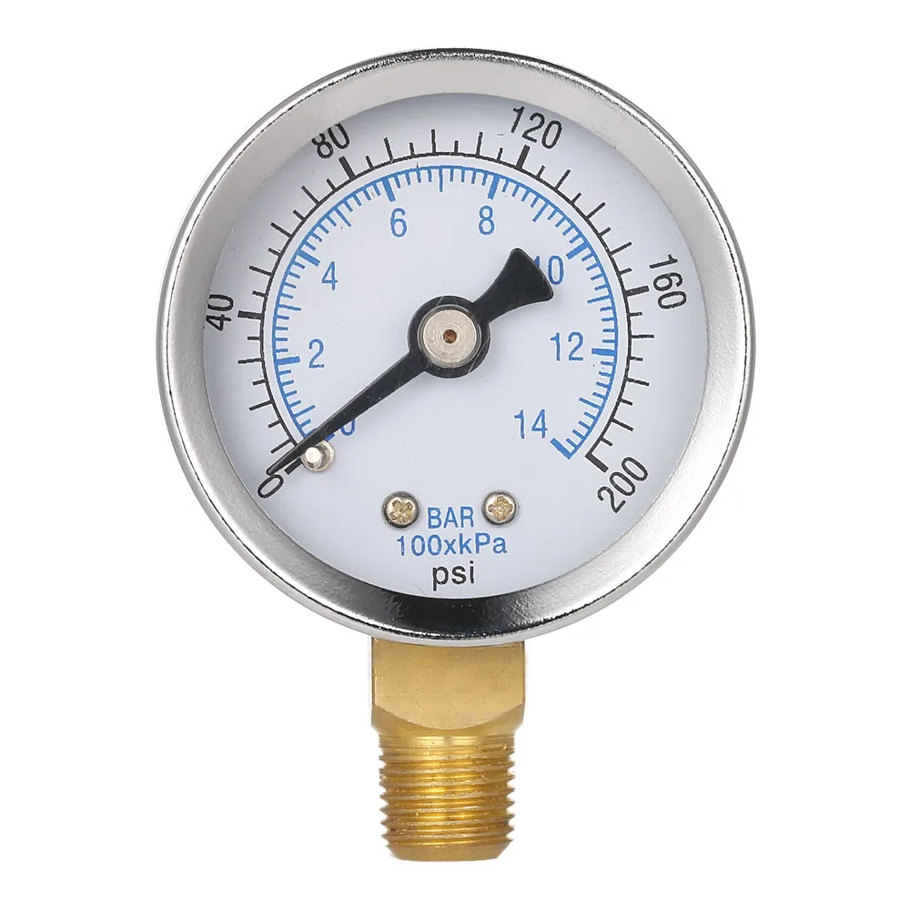 40mm 0~200psi 0~4bar Pool Filter Water Pressure Dial Hydraulic Pressure Gauge Meter Manometer 1/8\