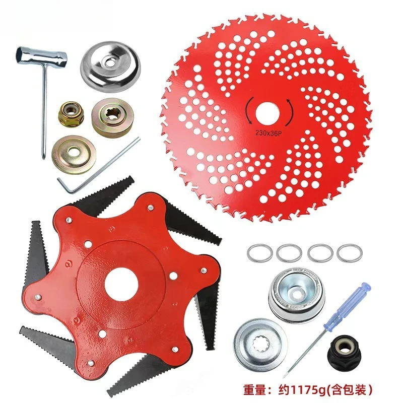 9 Inch 36 Teeth Carbide Steel Brush Cutter Saw Blade, Red Trimmer Head Replacement Accessory for Grass Shrub Cutting