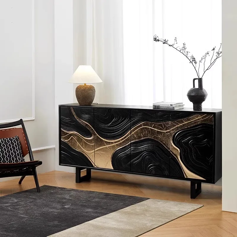 خزانة جانبية لتناول الطعام من الخشب الصلب، خزانة جانبية فاخرة ذات إحساس عالٍ، خزانة جانبية من خشب الرماد في أمريكا الشمالية