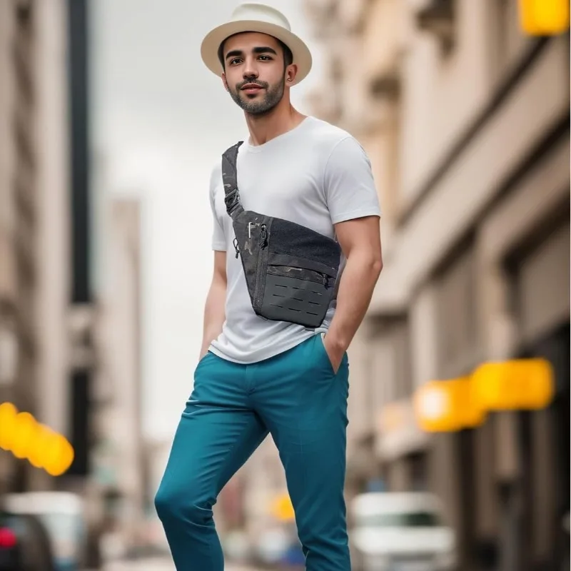 

Oxford Cloth Shoulder Bag Men's Close-fitting Crossbody Chest Bag Gun Invisible Gun Bag