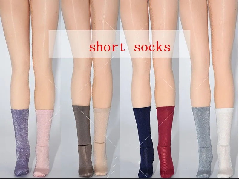 1/6 Female Soldier Stockings Ice Silk Multicolor Elastic Thigh High Stocking Thin Smooth Socks For 12