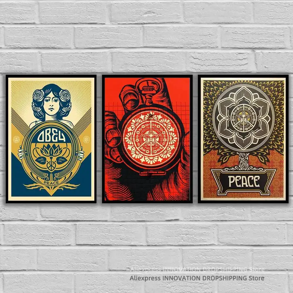 Shepard Fairey Art Poster Canvas Print Home Wall Decor Modern Pictures Prints for Living Room Bedroom Decoration