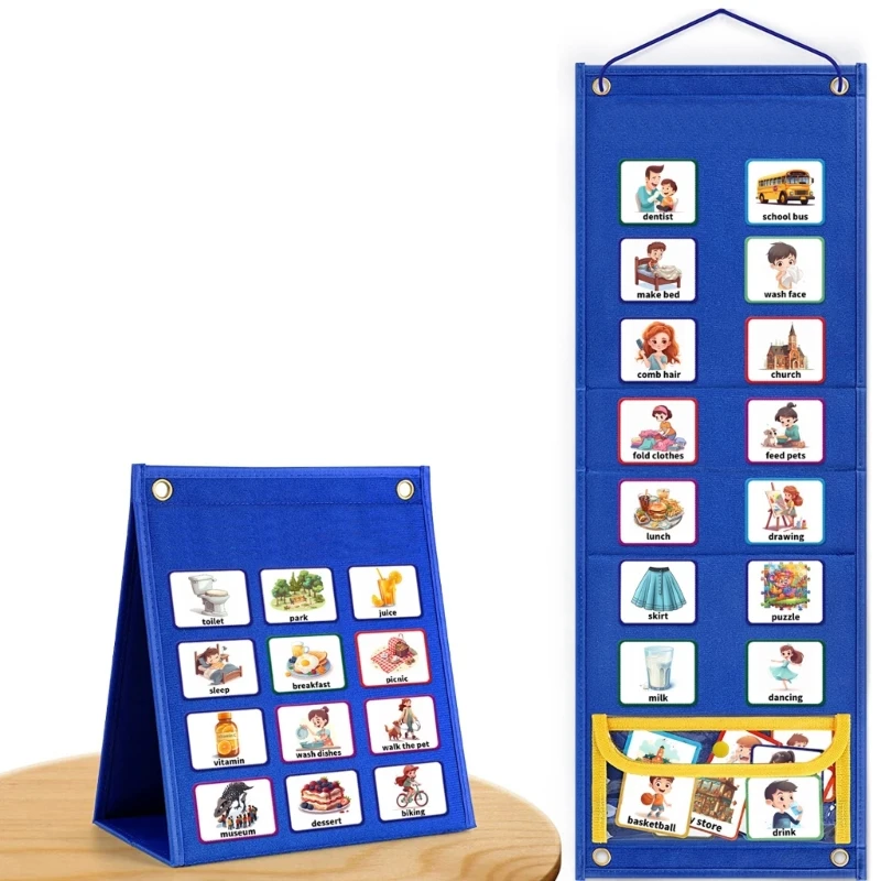 Doppelseitiges visuelles Zeitplandiagramm, 18+1 Pocket Todder Daily Routine Chart N0HC