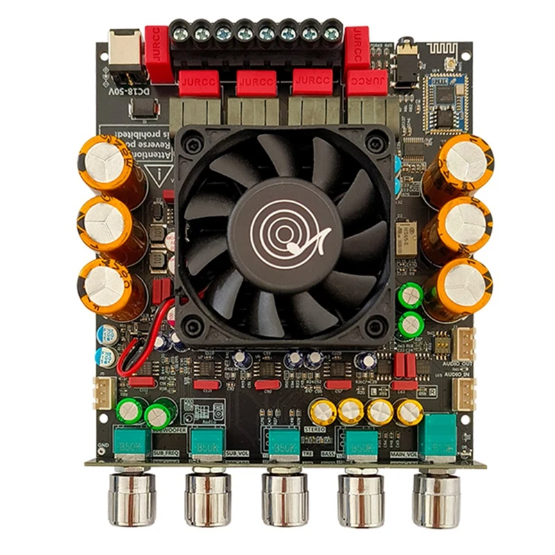 

New-New ZK-APTX3 Bluetooth Amplifier 2.1 Channel 3D Surround Sound Subwoofer 300Wx2+600W Audio Power Amplifier Audiophile