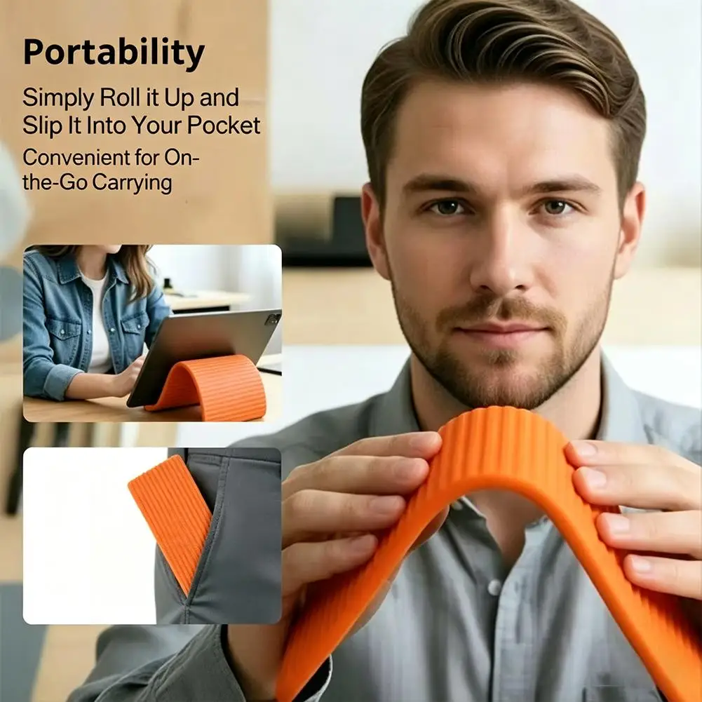 Portable Silicone Mobile Phone Holder Lazy Bracket Bendable Freely into Any Shape Multi-Angle Adjustable Tablet Desktop Stand view 4