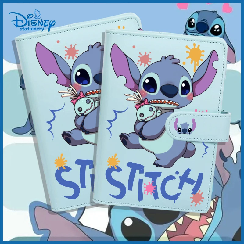 Disney-Cuaderno de dibujos animados Lilo & Stitch Pu, libro de composición, suministros de tableta de dibujos animados, papelería escolar, regalos